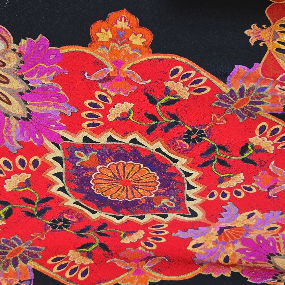 Karen Kane Medallion Floral Midi‎ Skirt Size L Bias Cut - Picture 7 of 15